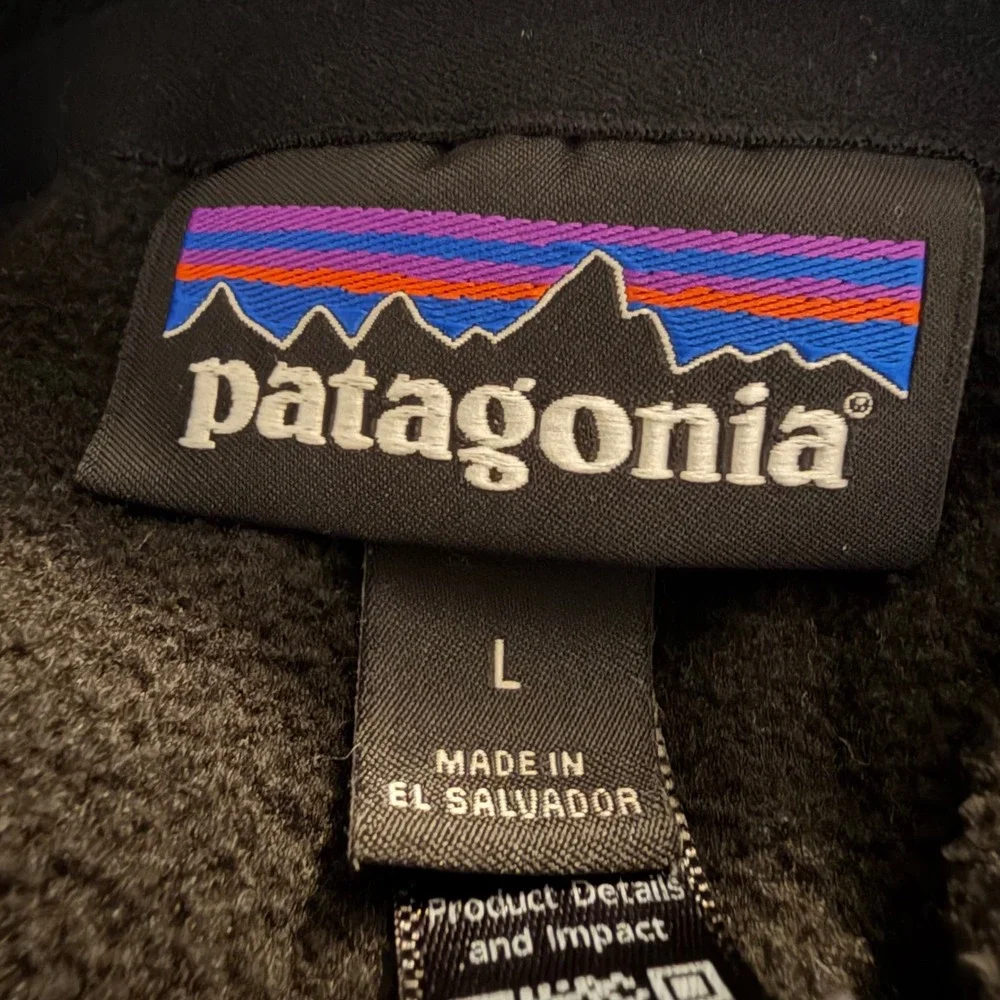 Patagonia Mens Micro D Quarter-Zip Fleece Pullover Black 26176 Size Large
